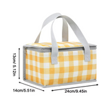 Insulated Picnic Cooler Bag  Gingham Pattern Thermal Storage - Product detail 7