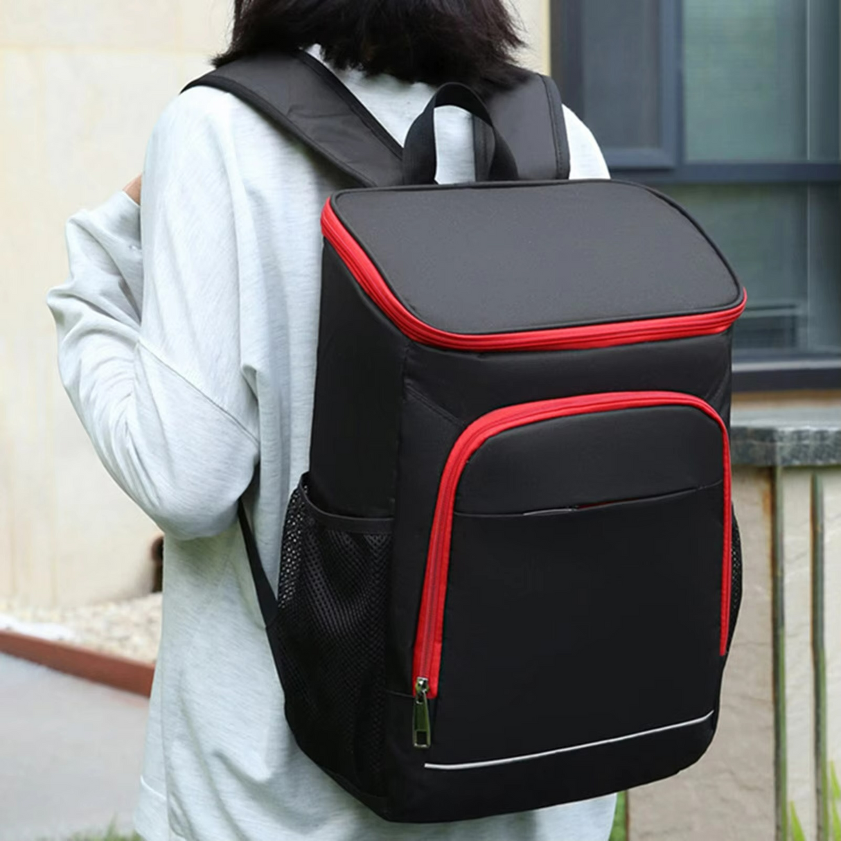 Insulated Cooler Backpack  30L Leakproof Design With Reflective Trim - Detailed view