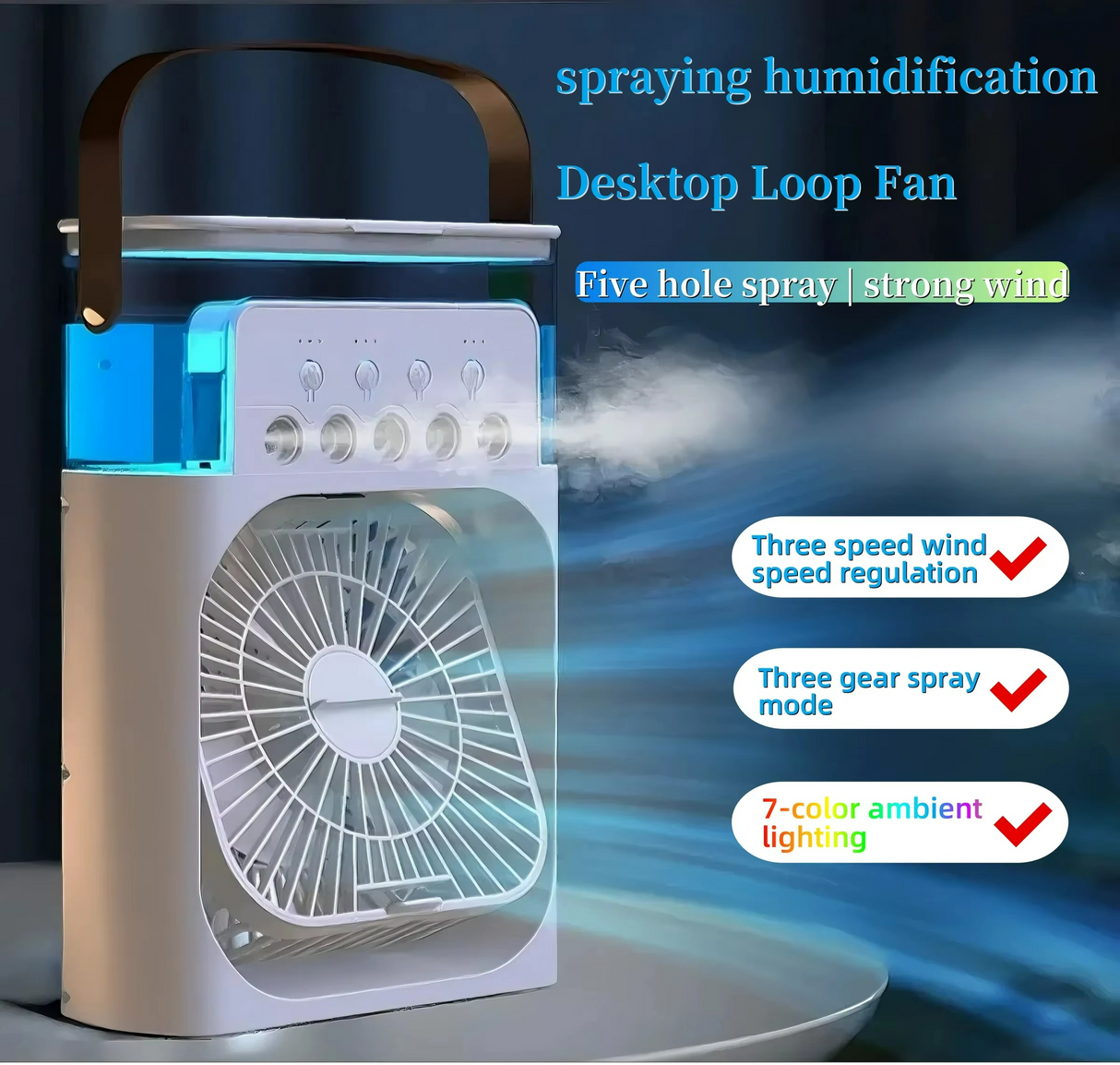 Portable Air Cooler  3-in-1 USB Fan With Humidifier - Product detail 5