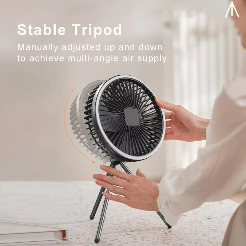 Portable Camping Fan  Rechargeable LED Tripod Design - Product detail 7