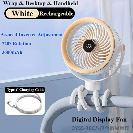 Smart Portable Fan  Digital Display  Ice Cooling Tech - Product example