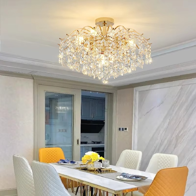 Crystal Ceiling Chandelier  Curved Branch Design with LED Lights - Product example