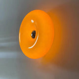 Modern Glass Wall Light  Orange Circular Shade Design - Detailed view