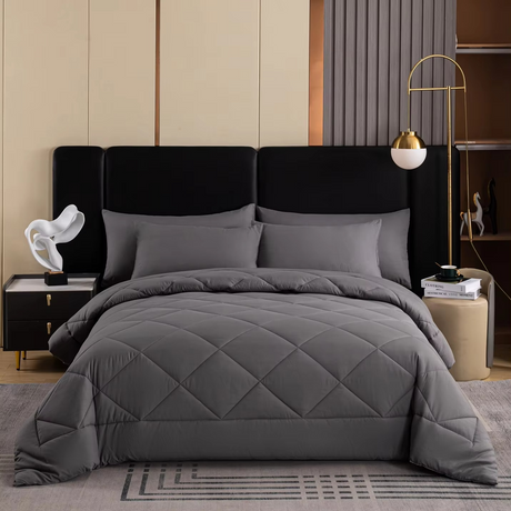 Quilted Comforter Set  Hotel Quality Down Alternative - Product showcase