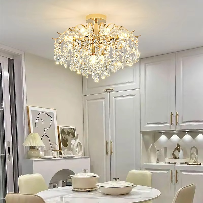 Crystal Ceiling Chandelier  Curved Branch Design with LED Lights - Product detail 4