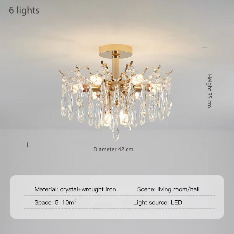 Crystal Ceiling Chandelier  Curved Branch Design with LED Lights - Product detail 5