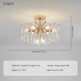 Crystal Ceiling Chandelier  Curved Branch Design with LED Lights - Product detail 5