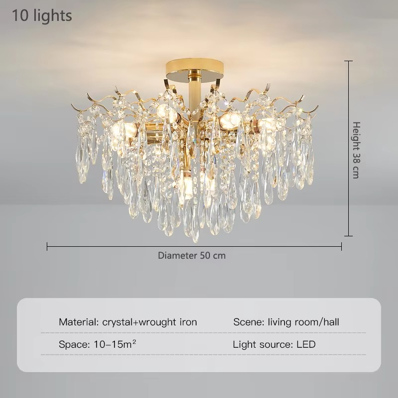 Crystal Ceiling Chandelier  Curved Branch Design with LED Lights - Product detail 6