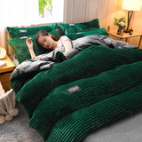 Luxury Velvet Duvet Cover  Plush Corduroy Ribbed Texture - Product detail 5