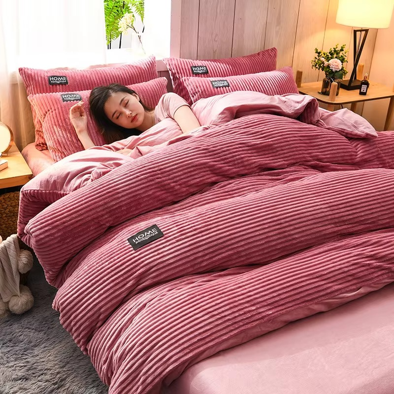 Luxury Velvet Duvet Cover  Plush Corduroy Ribbed Texture - Product detail 7