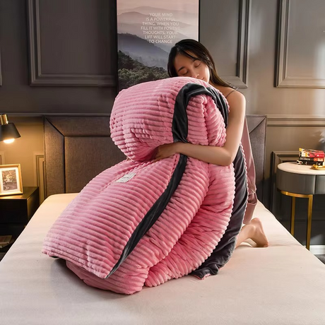 Velvet Fleece Duvet Cover Set  Ribbed Texture With Plush Comfort - Product detail 6