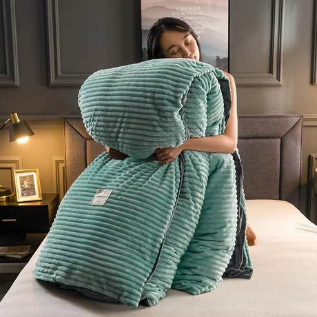 Luxury Velvet Duvet Cover  Plush Corduroy Ribbed Texture - Detailed view