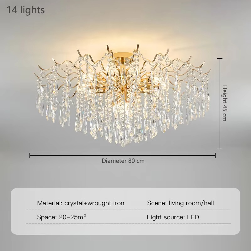 Crystal Ceiling Chandelier  Curved Branch Design with LED Lights - Product detail 8