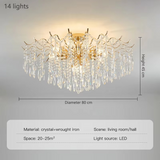 Crystal Ceiling Chandelier  Curved Branch Design with LED Lights - Product detail 8