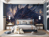 Dragon wall mural in kids playroom with fantasy theme decor