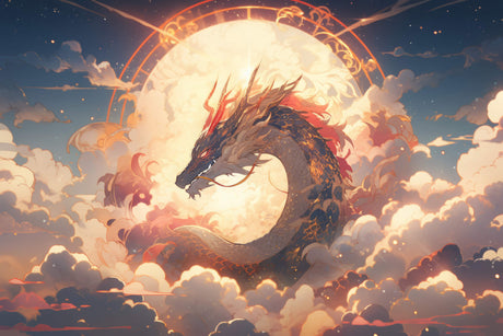 Dragon and moon design file showing intricate pattern details and rich color palette