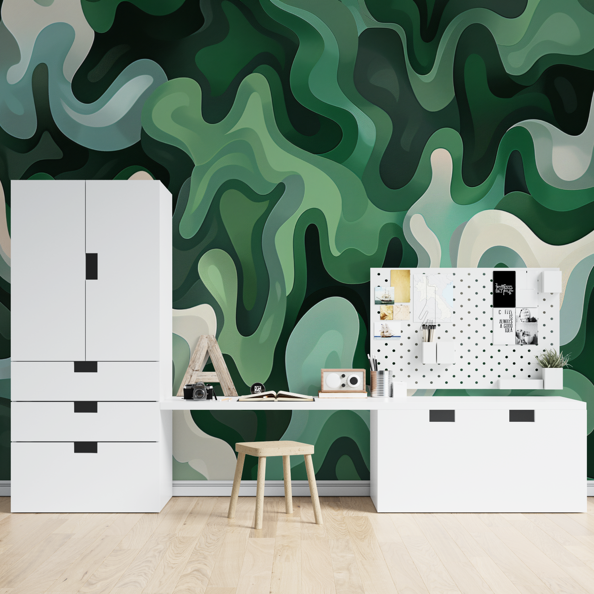 Space Mural Wallpaper | Futuristic Whale Ship Design