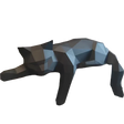 Modern Cat Sculpture  Geometric Low Poly Design - Detailed view