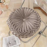 Round Velvet Cushion  Pleated Design with Center Button - Product detail 10