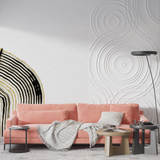 Abstract Mural Wallpaper | Black and Gold Curved Lines