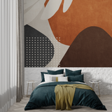 Abstract Mural Wallpaper | Terracotta Geometric Art Design