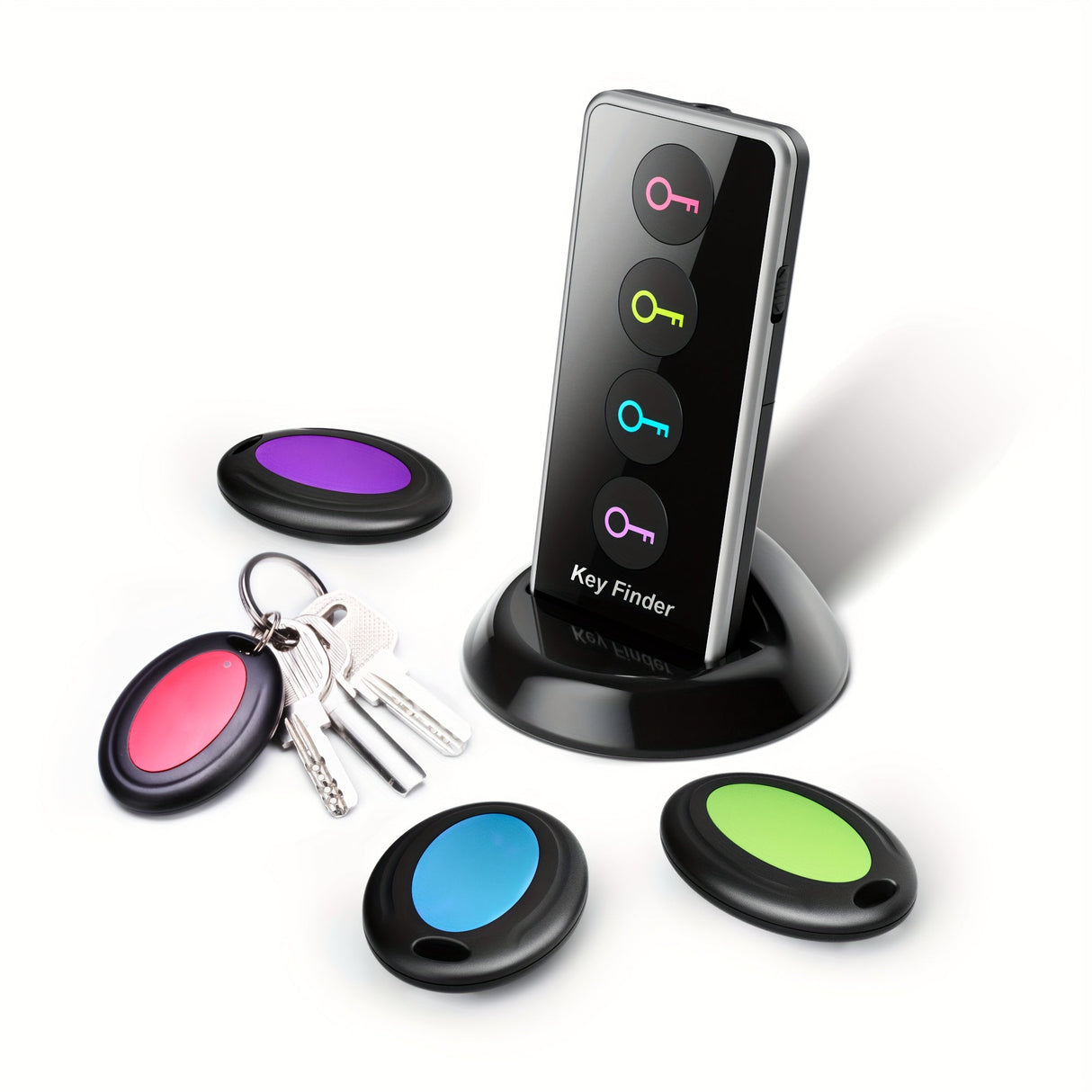 Smart Key Finder Set  4 Color-Coded Wireless Trackers with LED Alert - Product detail 5