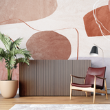 Abstract Mural Wallpaper | Terracotta and Beige Geometric Shapes