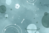 Space Kids Mural Wallpaper | Celestial Blue Galaxy Design