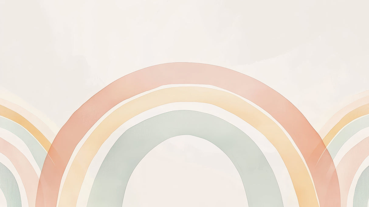 Rainbow Mural Wallpaper | Boho Pastel Arch Design