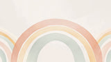 Rainbow Mural Wallpaper | Boho Pastel Arch Design
