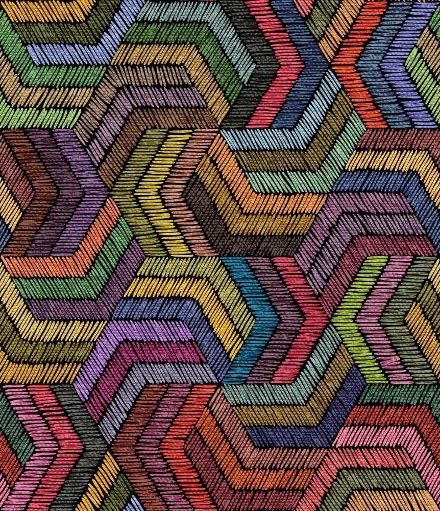 Geometric Mural Wallpaper | Colorful Rainbow Chevron Pattern