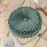 Round Velvet Cushion  Pleated Design with Center Button - Product detail 13