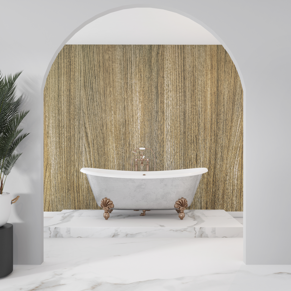 Wood Mural Wallpaper | Natural Beige Grain Pattern