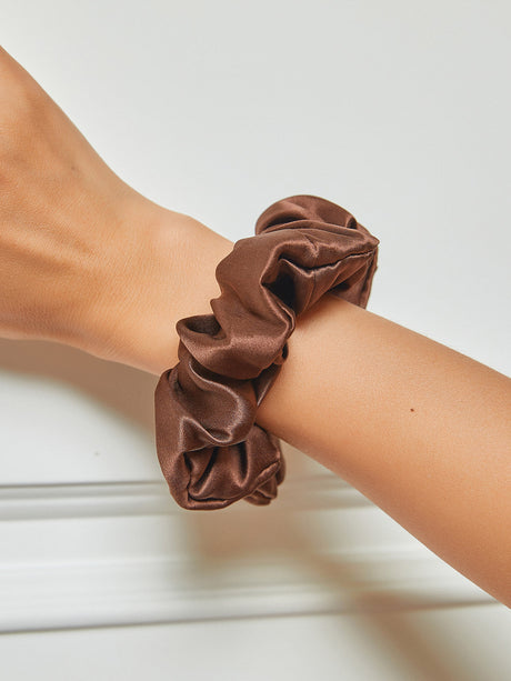 Silk Hair Scrunchie  Premium Mulberry Silk Navy - Product detail 7