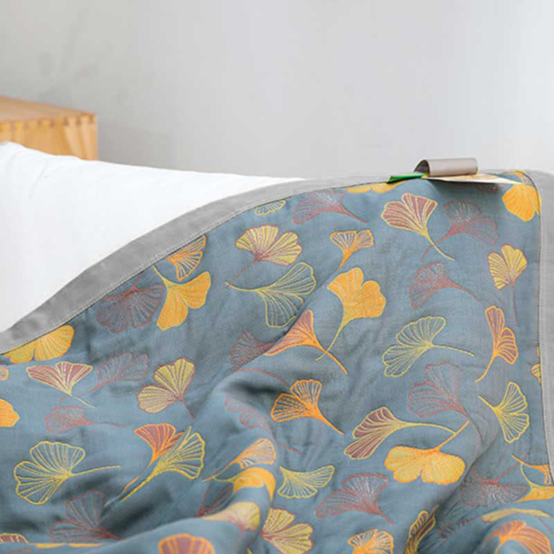 Botanical Duvet Cover  Reversible Cotton Ginkgo Leaf Pattern - Product detail 10