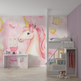Unicorn Mural Wallpaper | Sweet Dreams and Candy Hearts