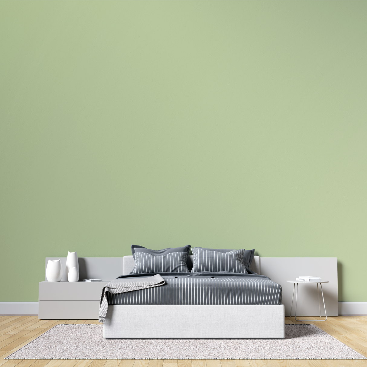 Modern Mural Wallpaper | Light Green Minimalist Design