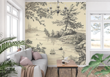 Vintage Mural Wallpaper | Classic Toile de Jouy Landscape