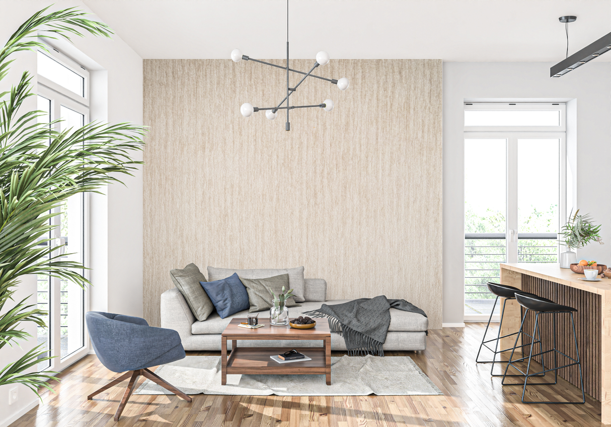 Wood Pattern Mural Wallpaper | Natural Beige Striped Design