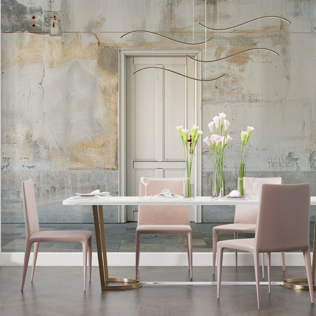 Industrial Mural Wallpaper | Vintage Door and Weathered Wall