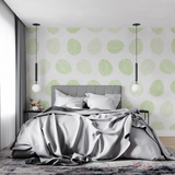 Geometric Mural Wallpaper | Soft Green Circles Pattern