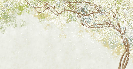 Kirschblüten Tapete | Sanftes weißes Aquarelldesign