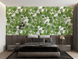 Botanical Mural Wallpaper | Green Hop Pattern Design