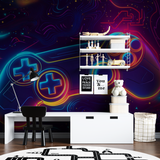 Gaming Mural Wallpaper | Neon Cyber Controller Design
