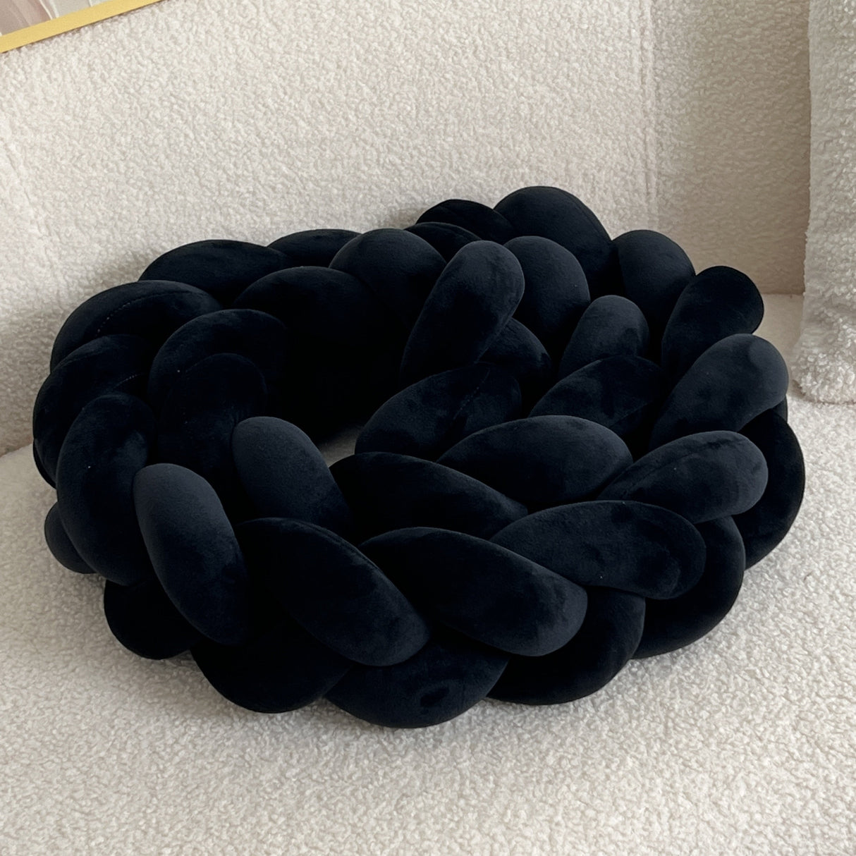 Braided Floor Cushion  Chunky Knit Design in Cream - Product detail 9