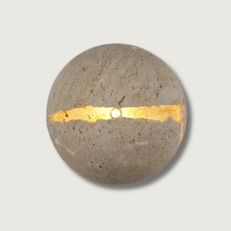 Modern Wall Sconce  Concrete Globe with LED Light Strip - Product showcase