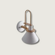 Modern Wall Sconce  White Metal Cone Shade with Gold Accents - Product showcase
