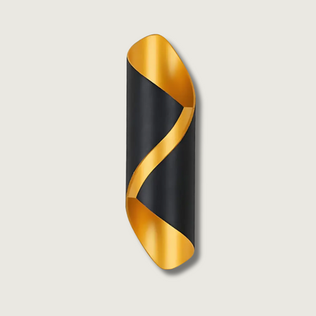 Modern LED Wall Light  Black Gold Spiral Design - Product showcase