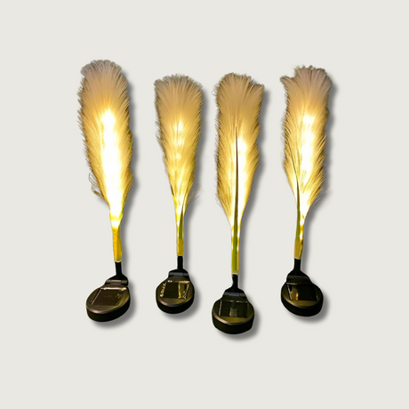 Solar Garden Reed Lamp  Illuminated Feather Design - Product showcase