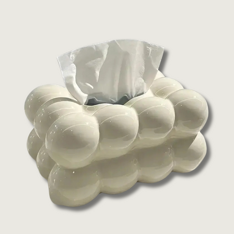 Modern Ceramic Tissue Box  Bubble Cloud Design - Product showcase